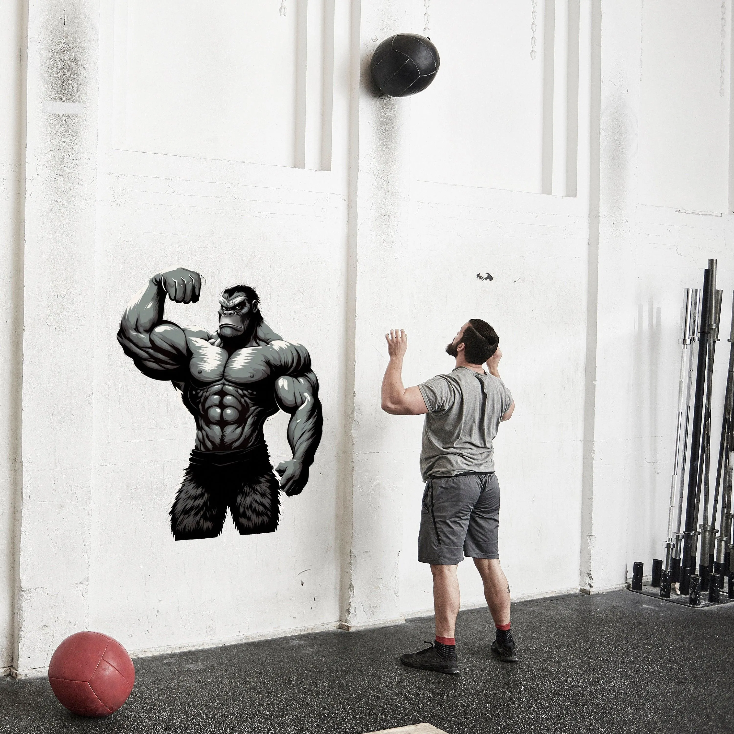 Beast Mode Inspired Fitness Gorilla Wall Decal - Gym Motivation Sticker
