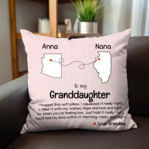 Granddaughter Long Distance Hug Pillow - Personalized Pillow