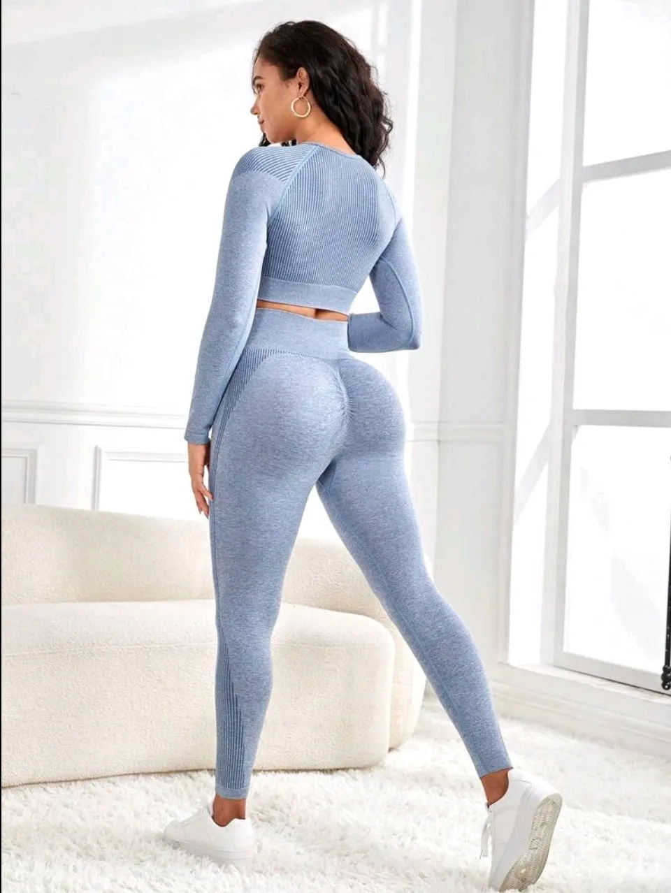 Gym Bunny Blue Lola Long Sleeve Gym Set