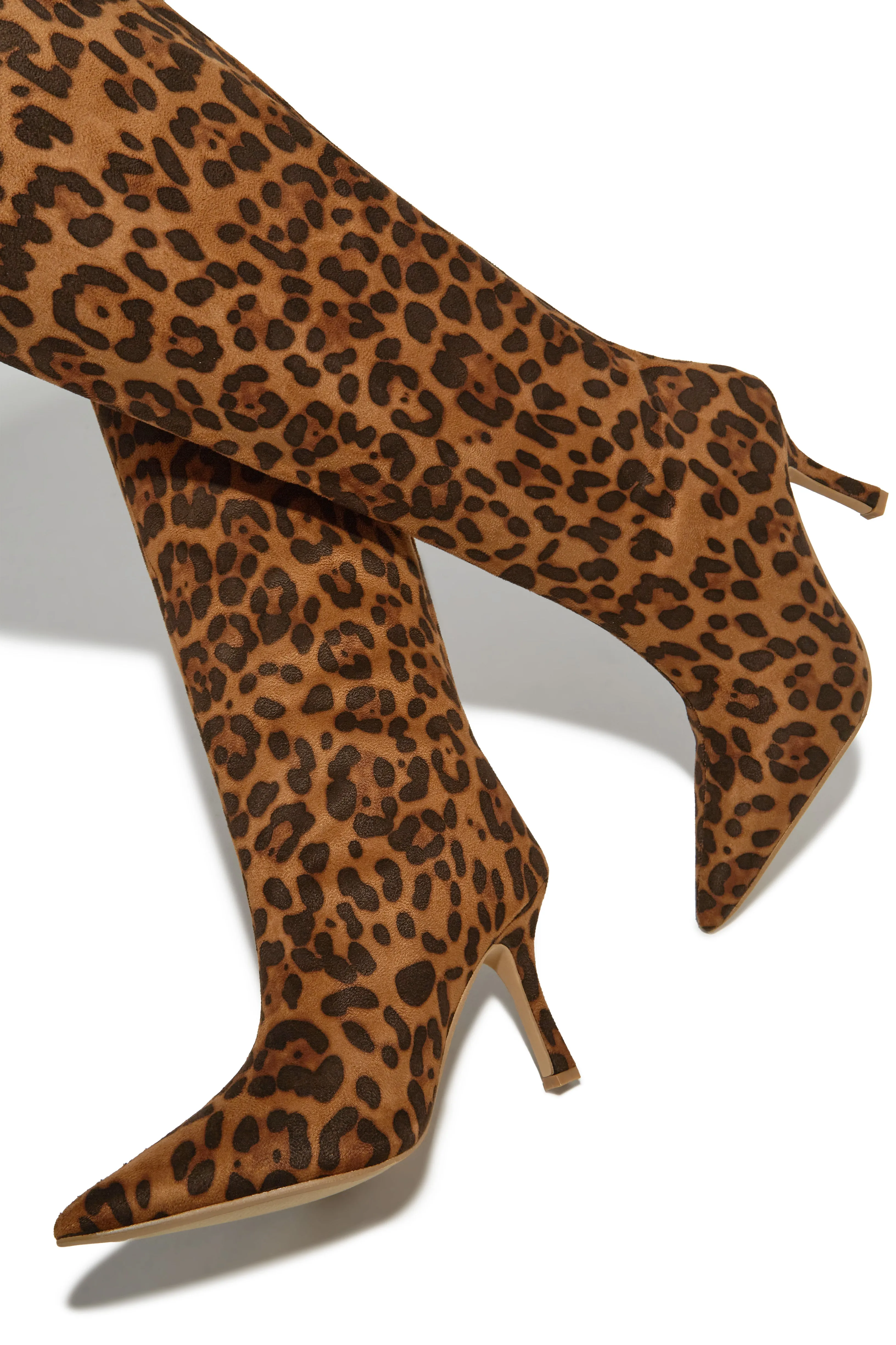 Shyla Knee High Boots - Leopard