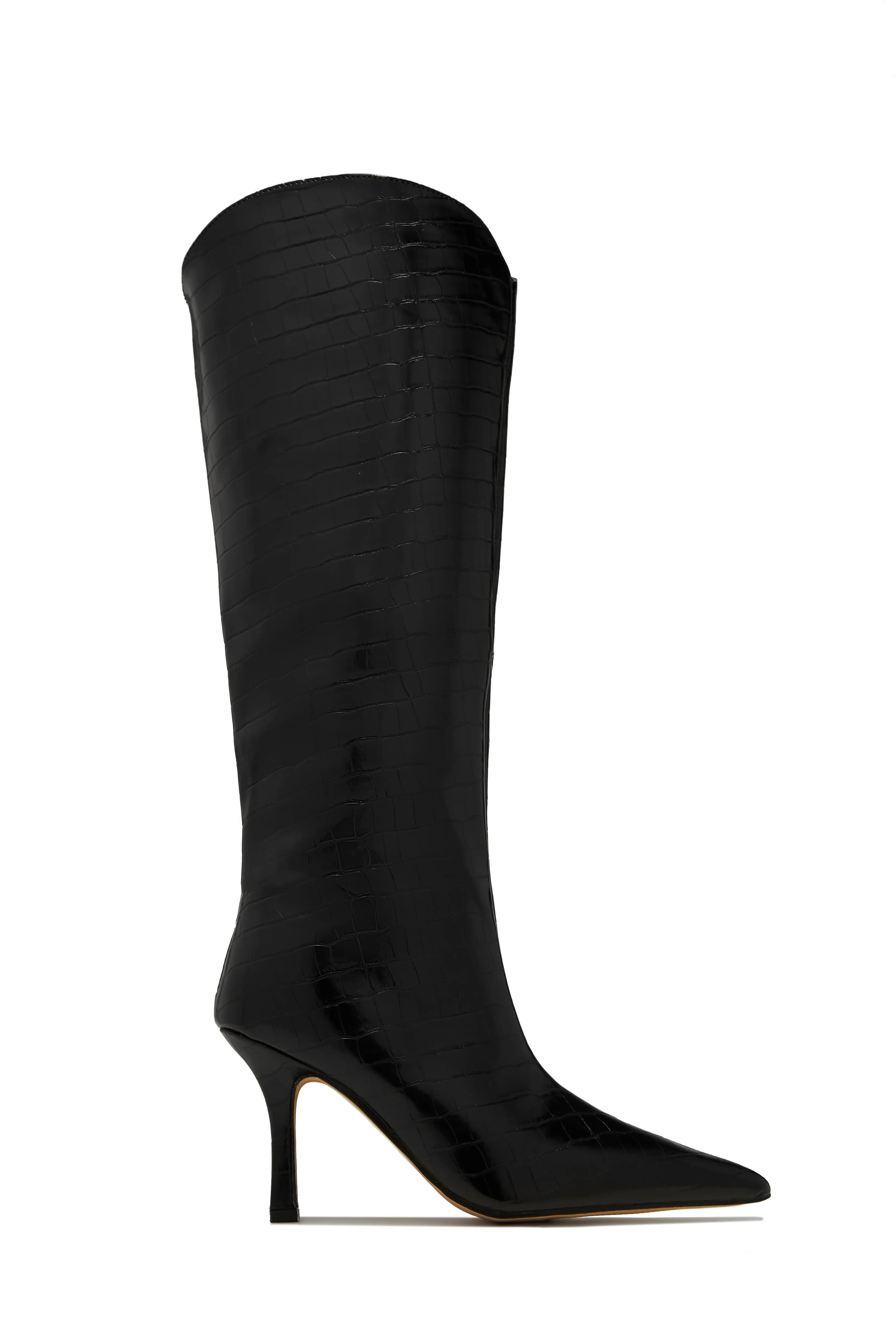 Shyla Knee High Boots - Leopard