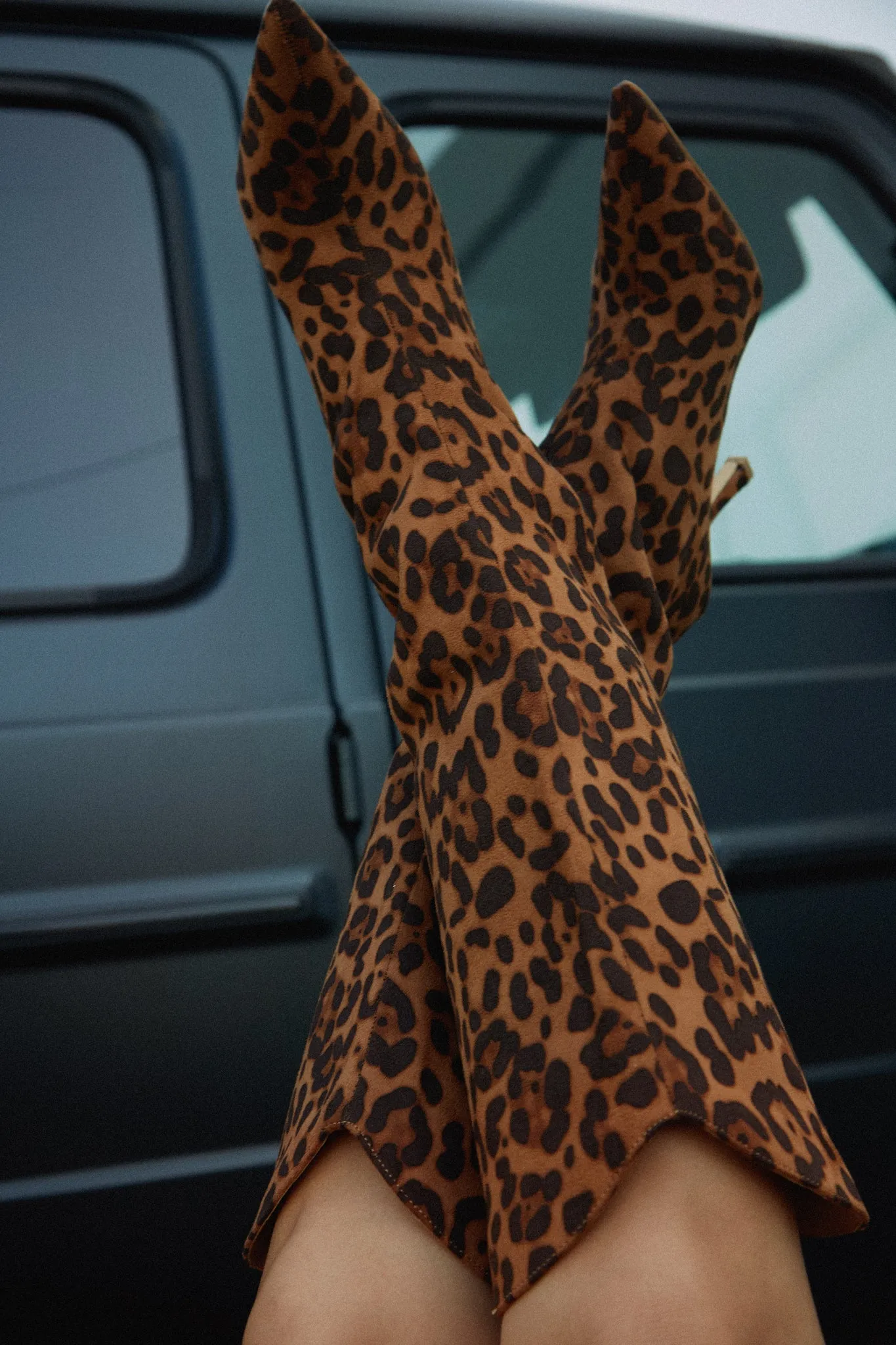 Shyla Knee High Boots - Leopard