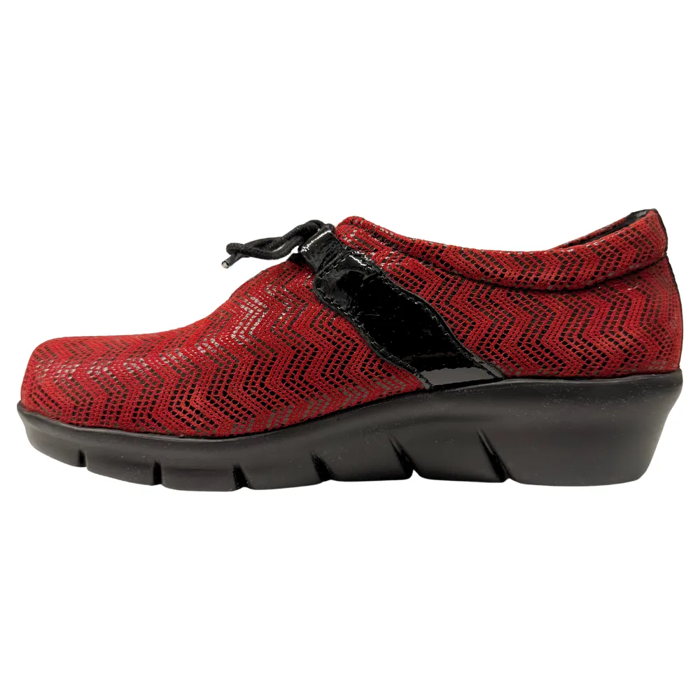Wolky Muse Dark Red Venas Patent Leather Shoe (Women's)